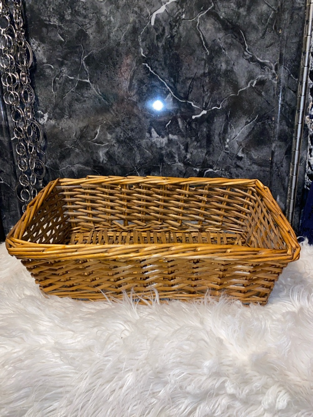Woven Natural Rattan Storage Basket - Tan